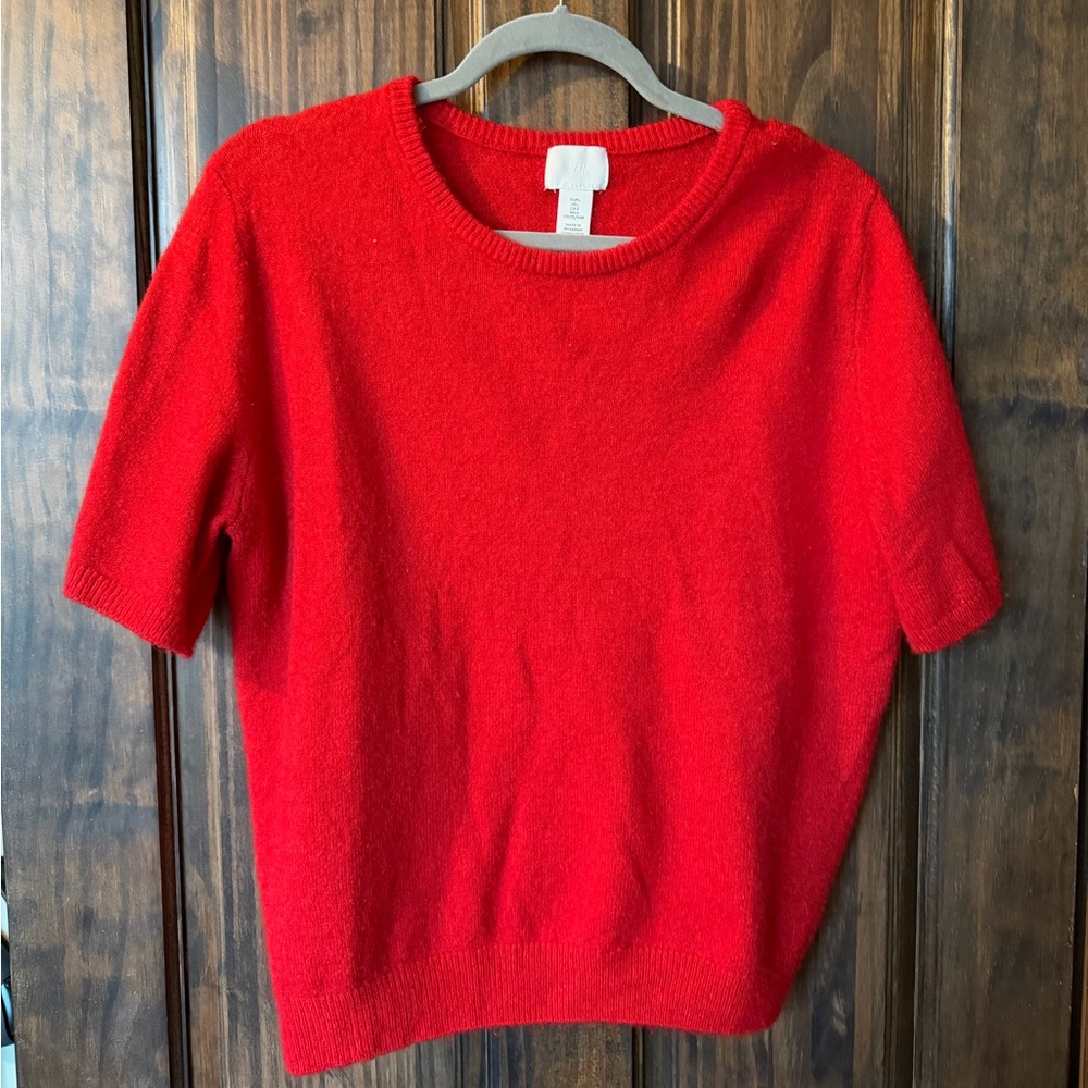 Red Short Sleeve Sweater